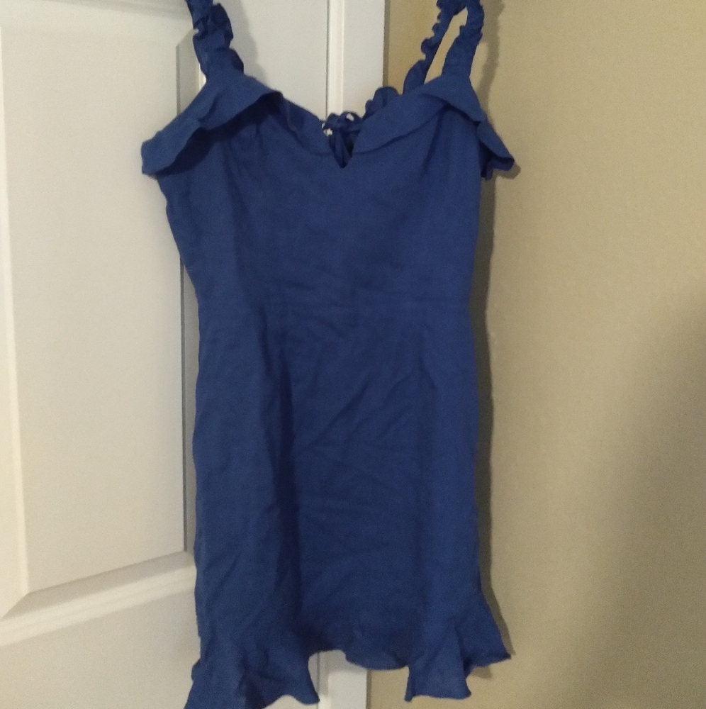 Lulu's Midnight blue ruffled bodycon dress size xs